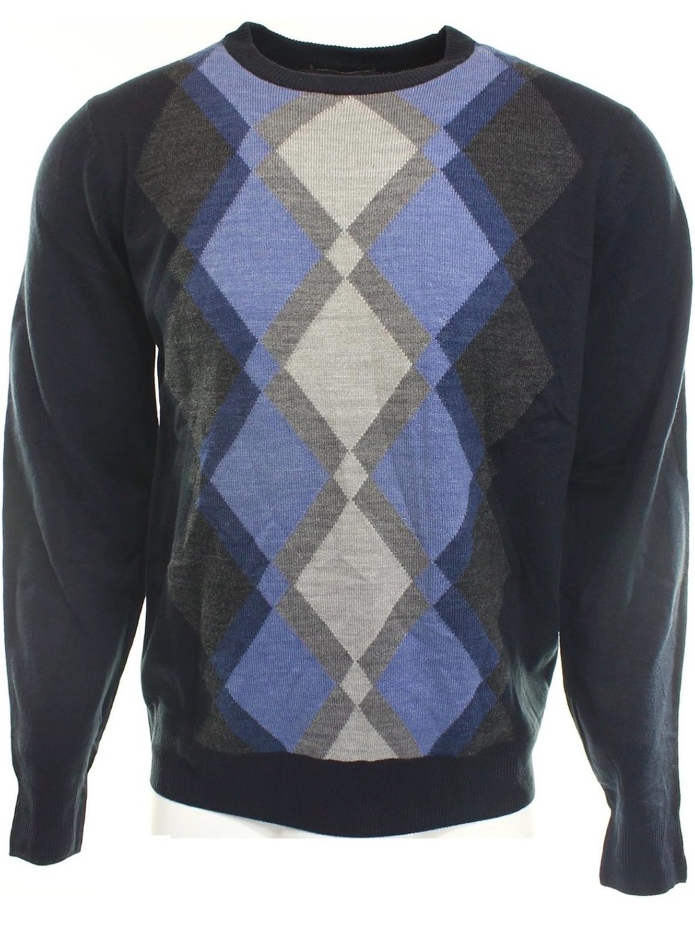 Tricots St Raphael Sweater, Crew Neck FINE Gauge Navy